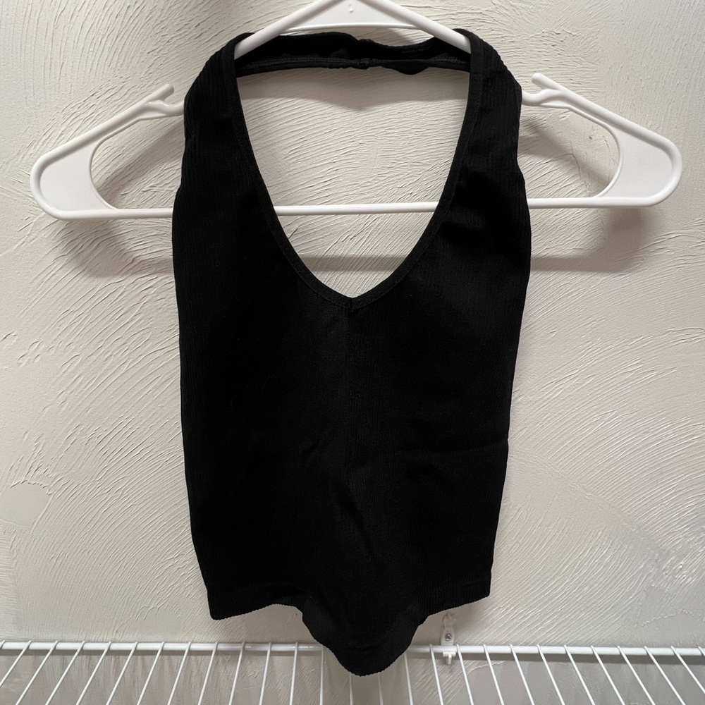 Black Seamless Urban Outfitters Halter Tank, size large